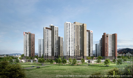 HDC현대산업개발과 SK건설이 이달 광주 계림 아이파크 SK뷰를 분양한다. 광주 계림 아이파크 SK뷰 투시도.<HDC현대산업개발 제공>